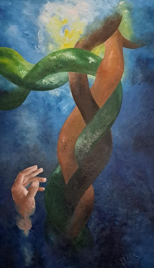A close-up of a painting

Description automatically generated